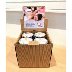 Présentoir de comptoir pour bougies de massage